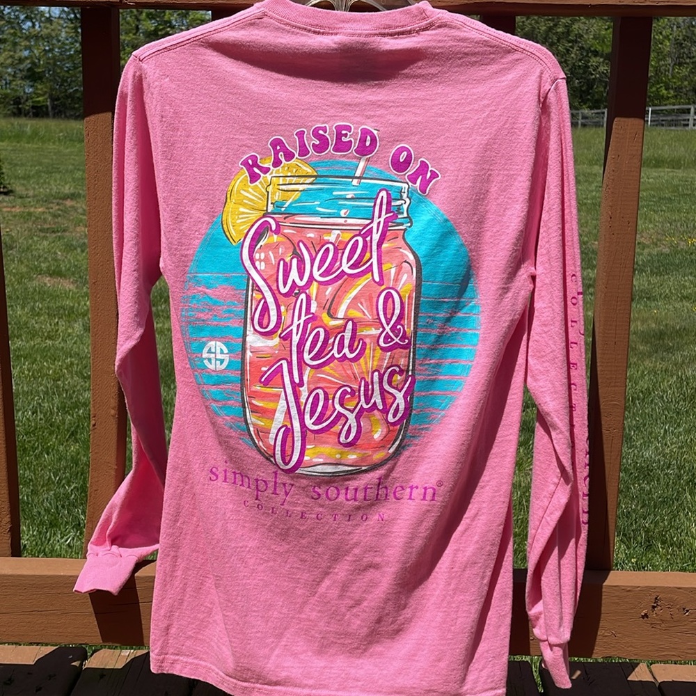 100% cotton Simply Southern long sleeve tee